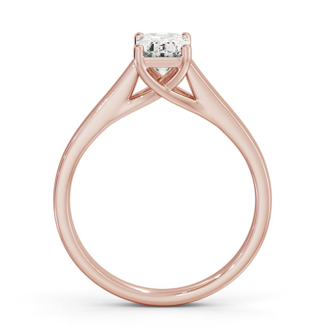 Emerald Diamond Engagement Ring 18K Rose Gold Solitaire - Knightly ENEM24_RG_UP