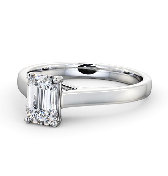  Emerald Diamond Engagement Ring Platinum Solitaire - Knightly ENEM24_WG_THUMB2 