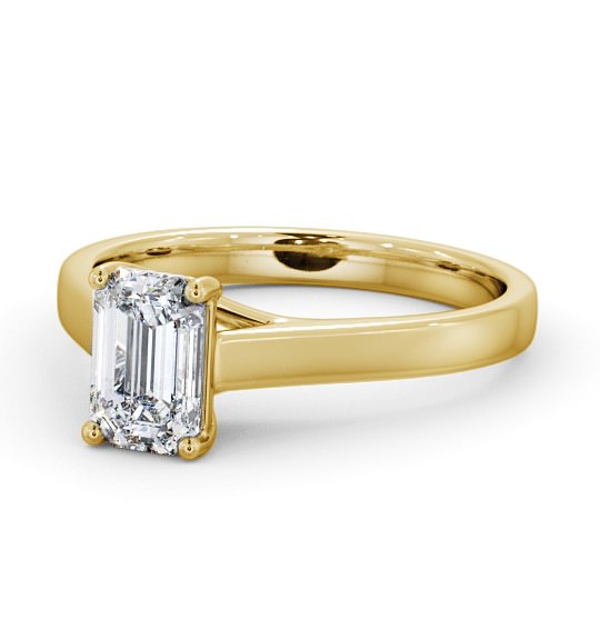 Emerald Diamond Trellis Design Engagement Ring 9K Yellow Gold Solitaire ENEM24_YG_THUMB2 