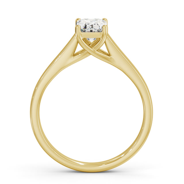 Emerald Diamond Engagement Ring 9K Yellow Gold Solitaire - Knightly ENEM24_YG_UP