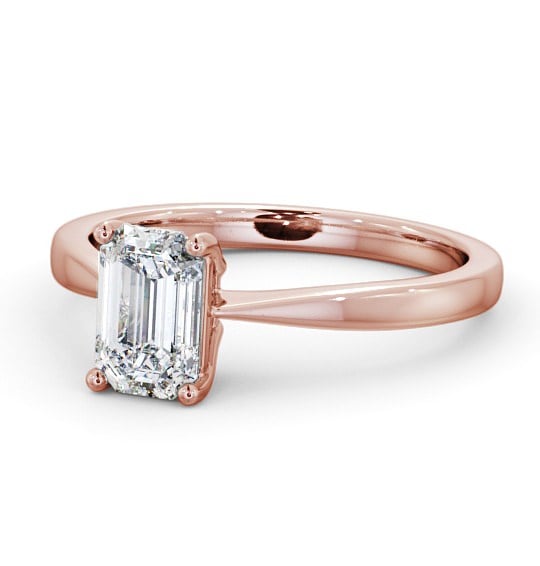  Emerald Diamond Engagement Ring 18K Rose Gold Solitaire - Marilena ENEM25_RG_THUMB2 