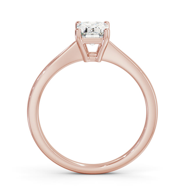 Emerald Diamond Engagement Ring 9K Rose Gold Solitaire - Marilena ENEM25_RG_UP