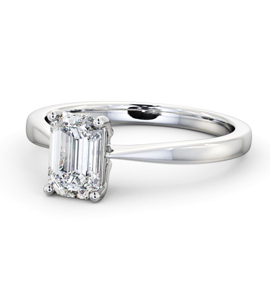  Emerald Diamond Engagement Ring 9K White Gold Solitaire - Marilena ENEM25_WG_THUMB2 