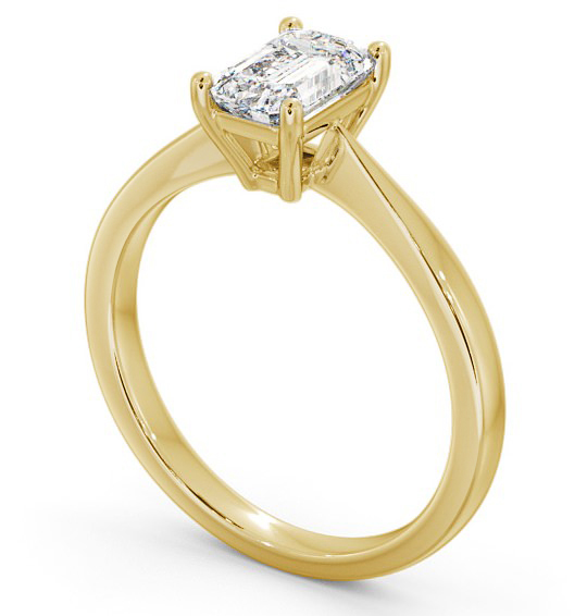 Emerald Diamond Engagement Ring 18K Yellow Gold Solitaire - Marilena ENEM25_YG_THUMB1