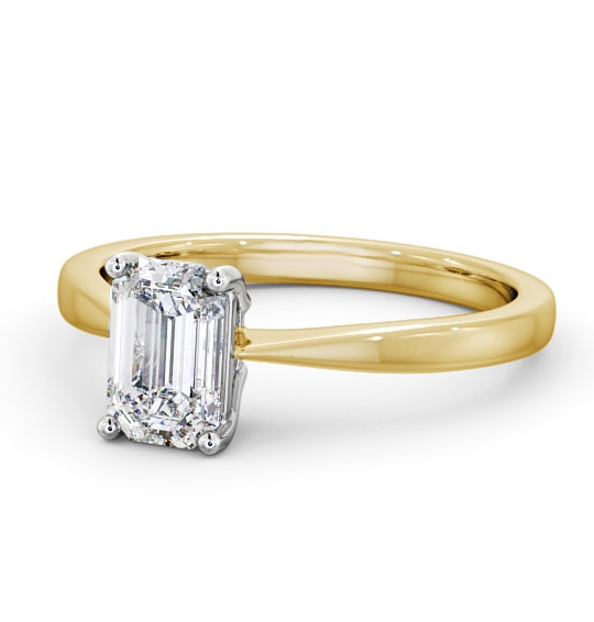 Marilena Emerald Diamond Engagement Ring Tapered Band ENEM25_YWG_THUMB2 