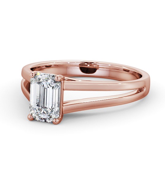  Emerald Diamond Engagement Ring 18K Rose Gold Solitaire - Piranel ENEM26_RG_THUMB2 