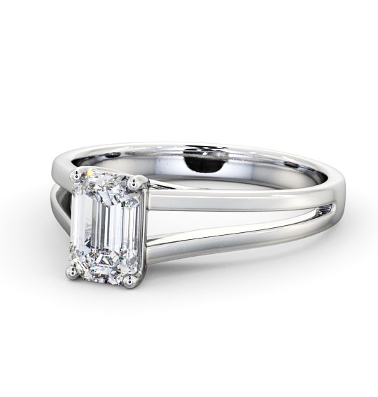  Emerald Diamond Engagement Ring 9K White Gold Solitaire - Piranel ENEM26_WG_THUMB2 