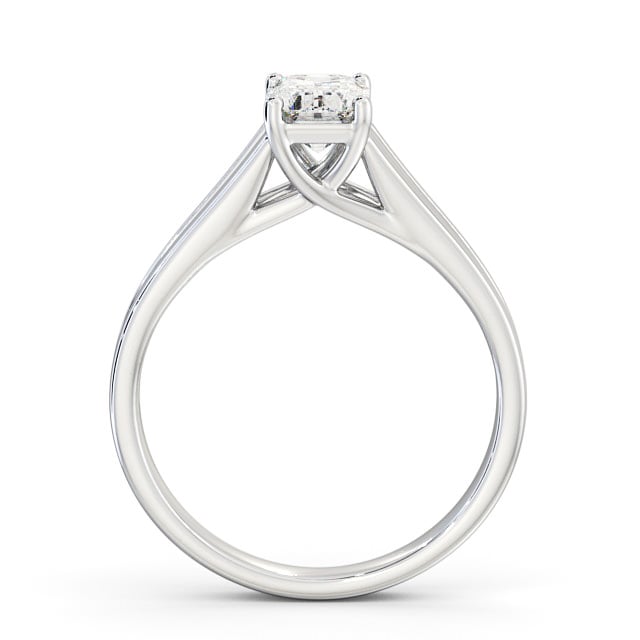 Emerald Diamond Engagement Ring 18K White Gold Solitaire - Piranel ENEM26_WG_UP