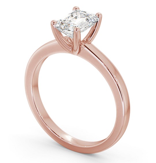 Emerald Diamond Classic 4 Prong Engagement Ring 9K Rose Gold Solitaire ENEM29_RG_THUMB1