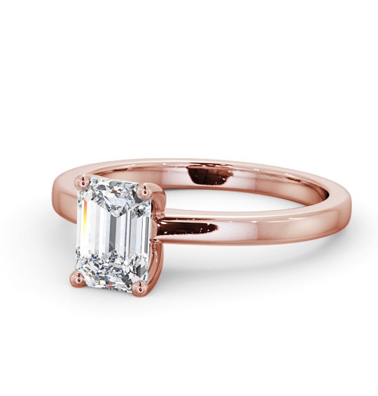  Emerald Diamond Engagement Ring 18K Rose Gold Solitaire - Bugill ENEM29_RG_THUMB2 