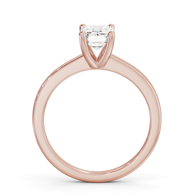 Emerald Diamond Engagement Ring 9K Rose Gold Solitaire - Bugill ENEM29_RG_UP