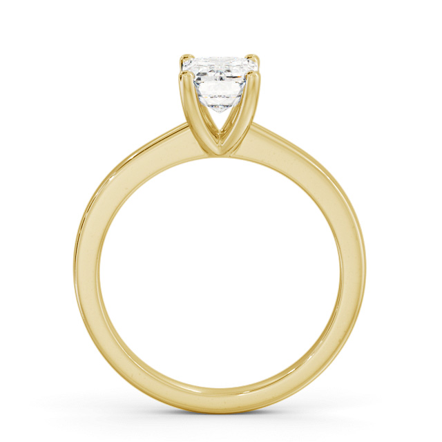 Emerald Diamond Engagement Ring 9K Yellow Gold Solitaire - Bugill ENEM29_YG_UP