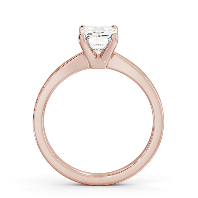 Emerald Diamond Engagement Ring 9K Rose Gold Solitaire - Salomin ENEM30_RG_UP