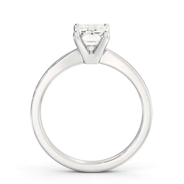 Emerald Diamond Engagement Ring 18K White Gold Solitaire - Salomin ENEM30_WG_UP