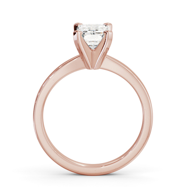 Emerald Diamond Engagement Ring 9K Rose Gold Solitaire - Campions ENEM31_RG_UP