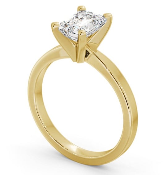 Emerald Diamond Engagement Ring 9K Yellow Gold Solitaire - Campions ENEM31_YG_THUMB1