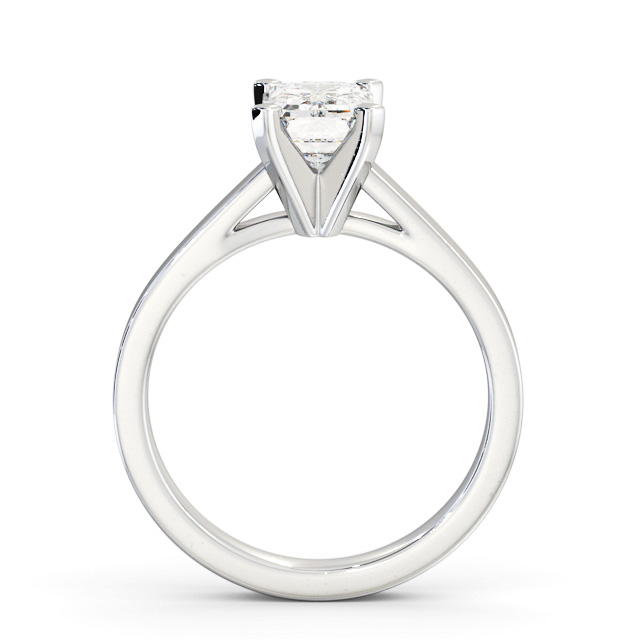 Emerald Diamond Engagement Ring 18K White Gold Solitaire - Morar ENEM32_WG_UP