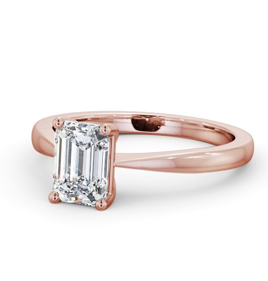  Emerald Diamond Engagement Ring 18K Rose Gold Solitaire - Doloa ENEM33_RG_THUMB2 