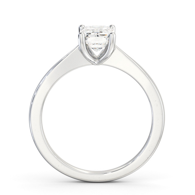 Emerald Diamond Engagement Ring Palladium Solitaire - Doloa ENEM33_WG_UP