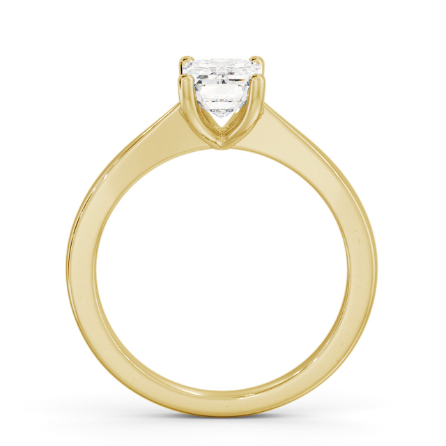 Emerald Diamond Engagement Ring 9K Yellow Gold Solitaire - Doloa ENEM33_YG_UP