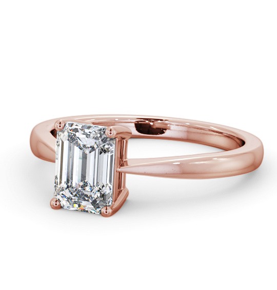  Emerald Diamond Engagement Ring 9K Rose Gold Solitaire - Crinan ENEM34_RG_THUMB2 