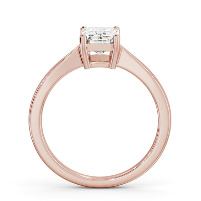 Emerald Diamond Engagement Ring 9K Rose Gold Solitaire - Crinan ENEM34_RG_UP