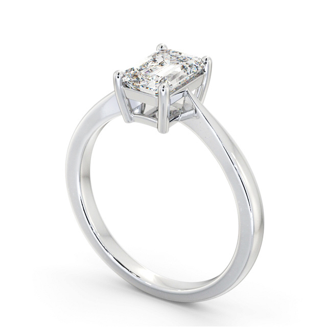 Emerald Diamond Engagement Ring Palladium Solitaire - Crinan ENEM34_WG_SIDE