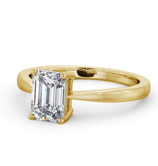 Emerald Diamond Box Style Setting Engagement Ring 9K Yellow Gold Solitaire ENEM34_YG_THUMB2 