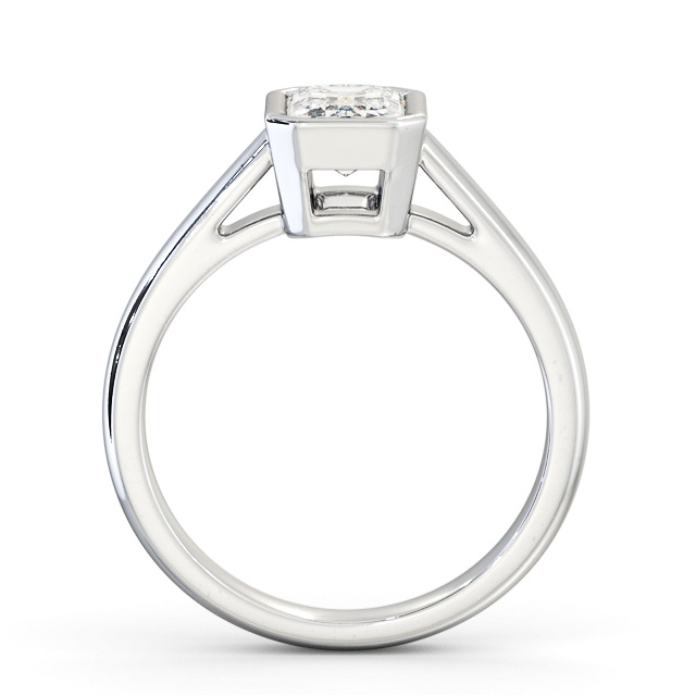 Emerald Diamond Engagement Ring 9K White Gold Solitaire - Dunwich ENEM35_WG_UP