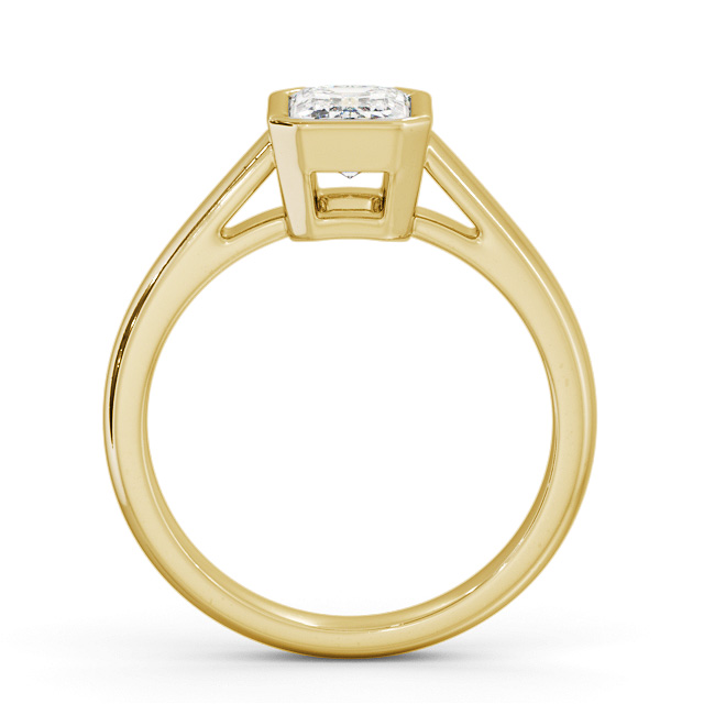 Emerald Diamond Engagement Ring 9K Yellow Gold Solitaire - Dunwich ENEM35_YG_UP