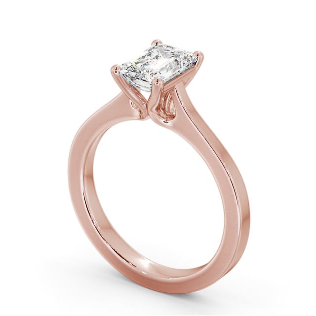 Emerald Diamond Engagement Ring 18K Rose Gold Solitaire - Derrington