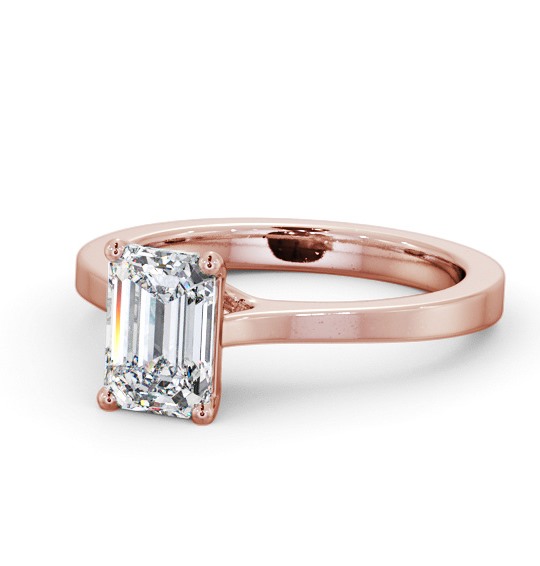  Emerald Diamond Engagement Ring 9K Rose Gold Solitaire - Derrington ENEM37_RG_THUMB2 