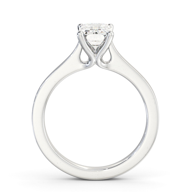 Emerald Diamond Engagement Ring 18K White Gold Solitaire - Derrington ENEM37_WG_UP
