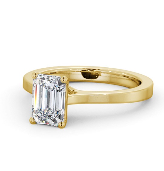  Emerald Diamond Engagement Ring 9K Yellow Gold Solitaire - Derrington ENEM37_YG_THUMB2 
