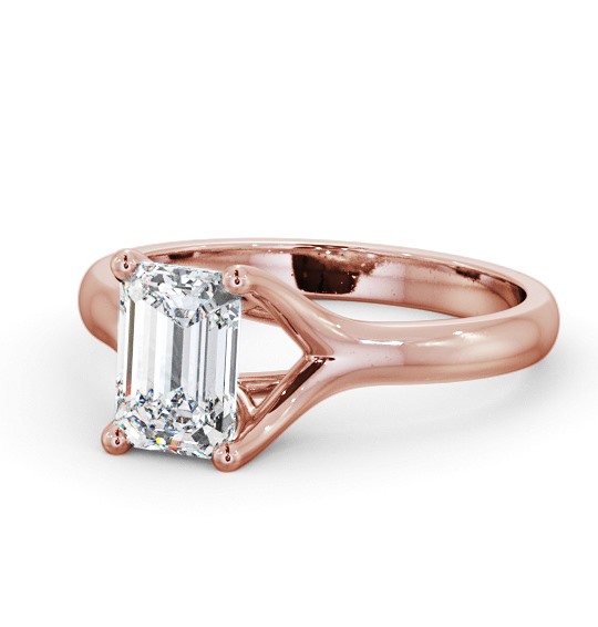  Emerald Diamond Engagement Ring 9K Rose Gold Solitaire - Alfield ENEM38_RG_THUMB2 