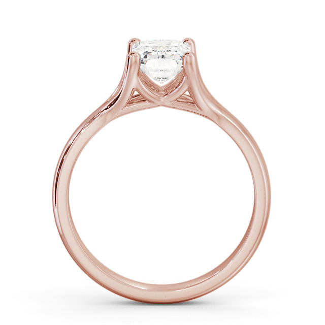 Emerald Diamond Engagement Ring 9K Rose Gold Solitaire - Alfield ENEM38_RG_UP