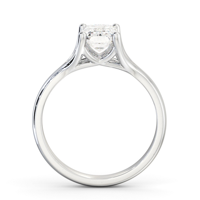 Emerald Diamond Engagement Ring 9K White Gold Solitaire - Alfield ENEM38_WG_UP