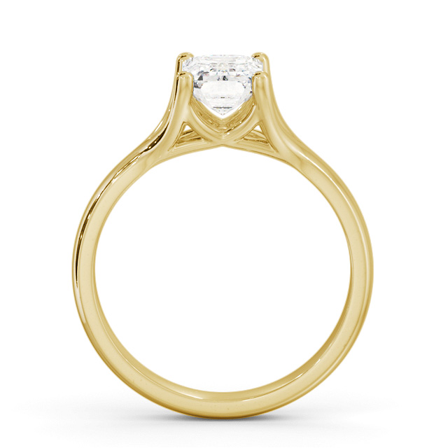 Emerald Diamond Engagement Ring 18K Yellow Gold Solitaire - Alfield ENEM38_YG_UP