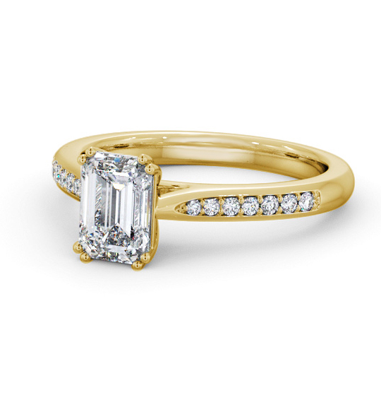 Kyotile Emerald Diamond Engagement Ring Eight Claw Side Stones ENEM38S_YG_THUMB2 