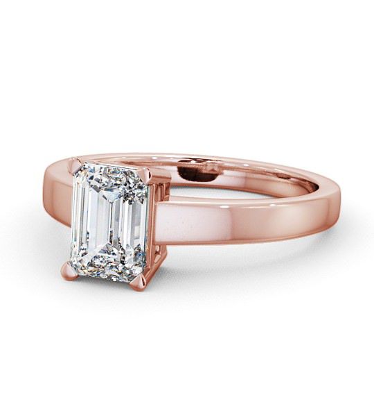  Emerald Diamond Engagement Ring 9K Rose Gold Solitaire - Tivoli ENEM3_RG_THUMB2 