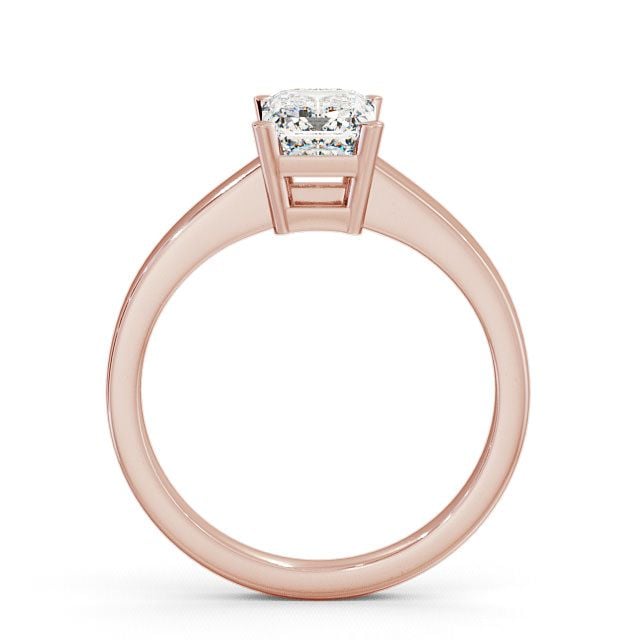 Emerald Diamond Engagement Ring 9K Rose Gold Solitaire - Tivoli ENEM3_RG_UP