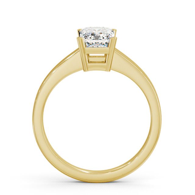 Emerald Diamond Engagement Ring 9K Yellow Gold Solitaire - Tivoli ENEM3_YG_UP