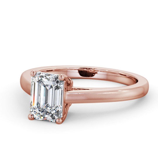  Emerald Diamond Engagement Ring 18K Rose Gold Solitaire - Hadlow ENEM40_RG_THUMB2 