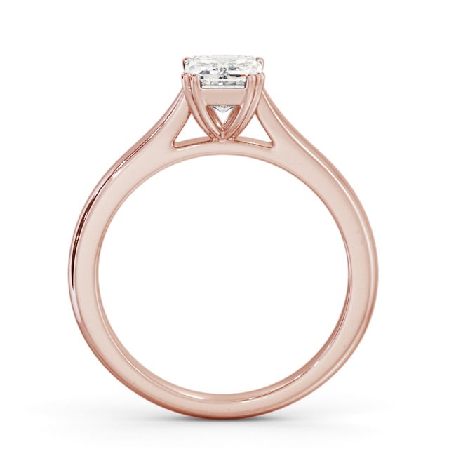 Emerald Diamond Engagement Ring 9K Rose Gold Solitaire - Valeriana ENEM41_RG_UP