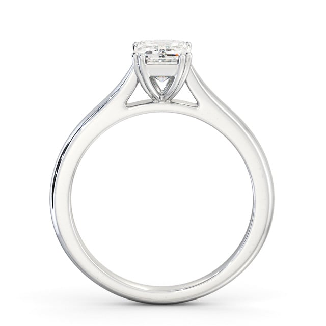 Emerald Diamond Engagement Ring 18K White Gold Solitaire - Valeriana ENEM41_WG_UP