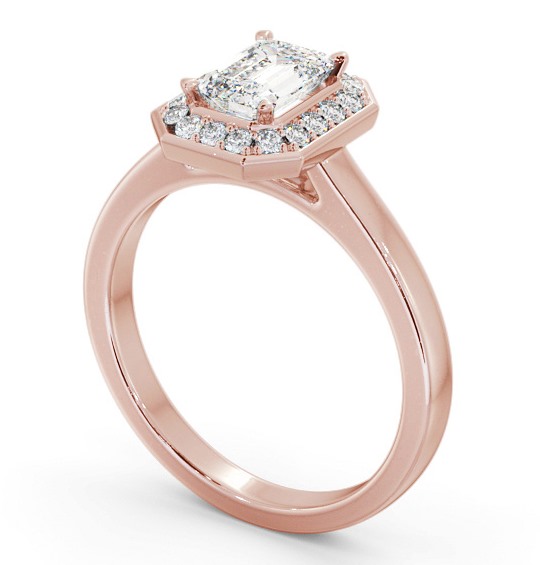 Halo Emerald Diamond Engagement Ring 9K Rose Gold ENEM45_RG_THUMB1 