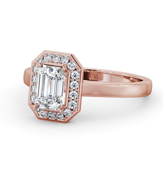  Halo Emerald Diamond Engagement Ring 9K Rose Gold - Henriette ENEM45_RG_THUMB2 
