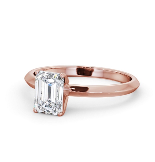  Emerald Diamond Engagement Ring 18K Rose Gold Solitaire - Aldingham ENEM46_RG_THUMB2 