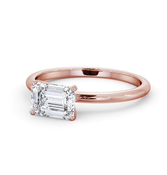  Emerald Diamond Engagement Ring 9K Rose Gold Solitaire - Camlough ENEM47_RG_THUMB2 