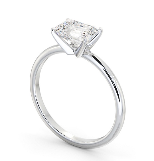  Emerald Diamond Engagement Ring 9K White Gold Solitaire - Camlough ENEM47_WG_THUMB1 